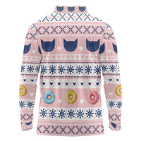 Cat I Do It For Donuts Christmas Long Sleeve Polo Shirt Xmas Holiday Patterns - Wonder Print Shop