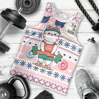 Cat I Do It For Donuts Christmas Men Tank Top Xmas Holiday Patterns - Wonder Print Shop