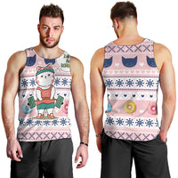 Cat I Do It For Donuts Christmas Men Tank Top Xmas Holiday Patterns - Wonder Print Shop