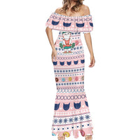 Cat I Do It For Donuts Christmas Mermaid Dress Xmas Holiday Patterns - Wonder Print Shop