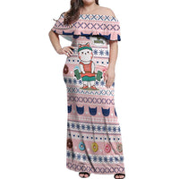 Cat I Do It For Donuts Christmas Off Shoulder Maxi Dress Xmas Holiday Patterns - Wonder Print Shop