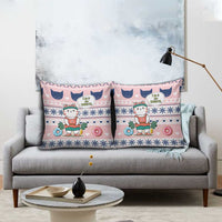 Cat I Do It For Donuts Christmas Pillow Cover Xmas Holiday Patterns - Wonder Print Shop