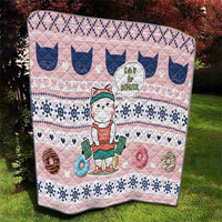 Cat I Do It For Donuts Christmas Quilt Xmas Holiday Patterns - Wonder Print Shop