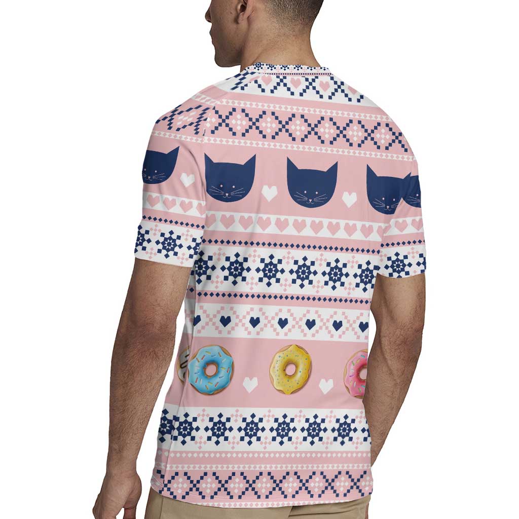 Cat I Do It For Donuts Christmas Rugby Jersey Xmas Holiday Patterns - Wonder Print Shop
