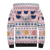 Cat I Do It For Donuts Christmas Sherpa Hoodie Xmas Holiday Patterns - Wonder Print Shop