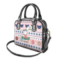 Cat I Do It For Donuts Christmas Shoulder Handbag Xmas Holiday Patterns - Wonder Print Shop