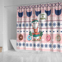 Cat I Do It For Donuts Christmas Shower Curtain Xmas Holiday Patterns - Wonder Print Shop