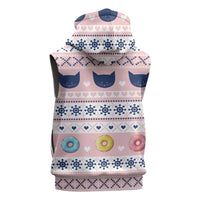 Cat I Do It For Donuts Christmas Sleeveless Hoodie Xmas Holiday Patterns - Wonder Print Shop
