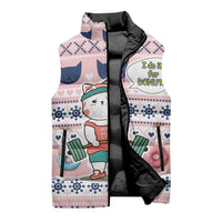 Cat I Do It For Donuts Christmas Sleeveless Puffer Jacket Xmas Holiday Patterns - Wonder Print Shop