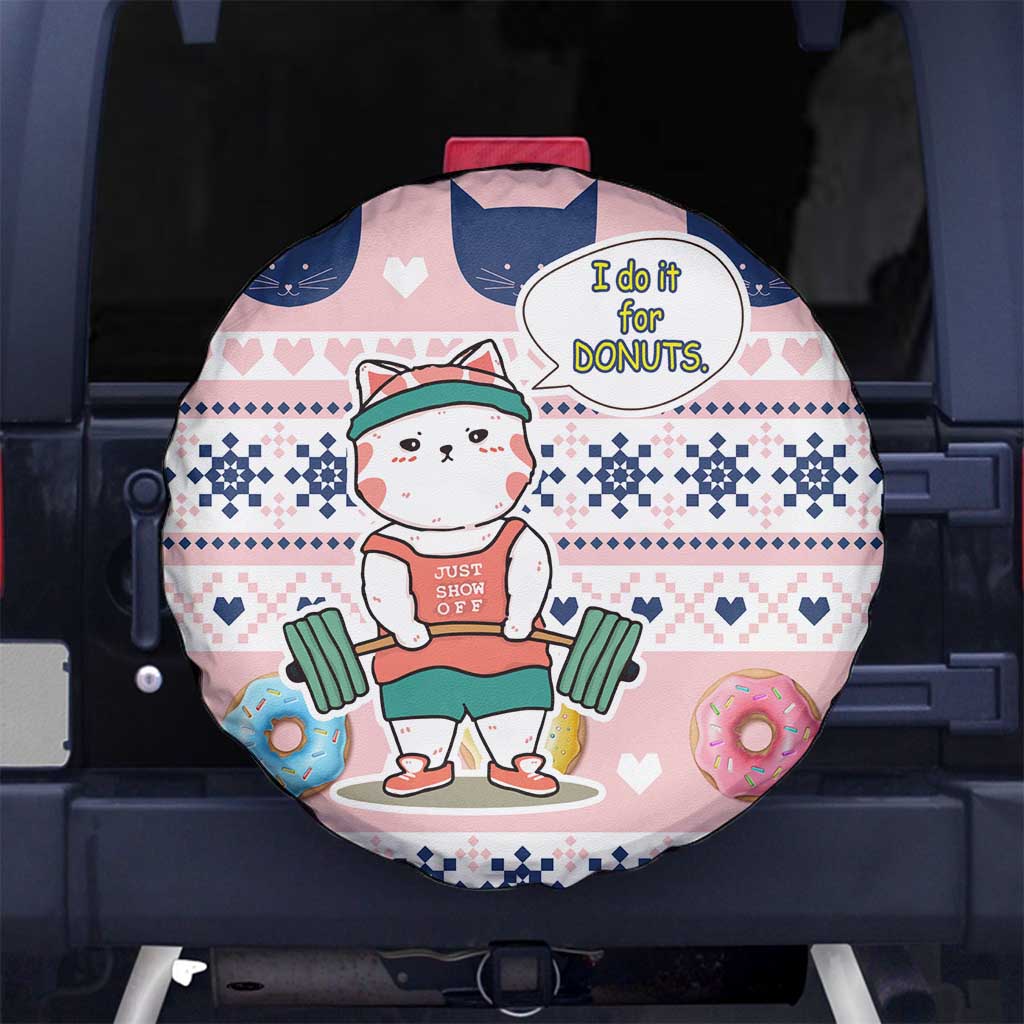 Cat I Do It For Donuts Christmas Spare Tire Cover Xmas Holiday Patterns - Wonder Print Shop
