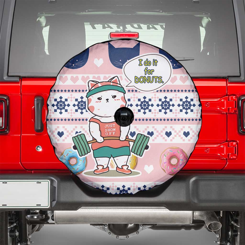Cat I Do It For Donuts Christmas Spare Tire Cover Xmas Holiday Patterns - Wonder Print Shop