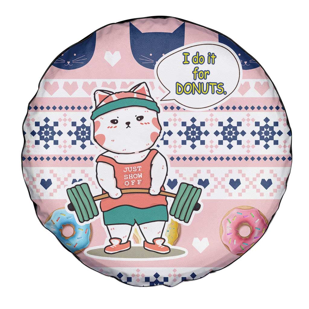 Cat I Do It For Donuts Christmas Spare Tire Cover Xmas Holiday Patterns - Wonder Print Shop