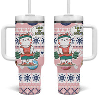 Cat I Do It For Donuts Christmas Tumbler With Handle Xmas Holiday Patterns - Wonder Print Shop