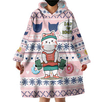 Cat I Do It For Donuts Christmas Wearable Blanket Hoodie Xmas Holiday Patterns - Wonder Print Shop