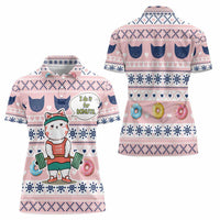 Cat I Do It For Donuts Christmas Women Polo Shirt Xmas Holiday Patterns - Wonder Print Shop