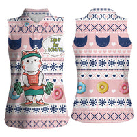 Cat I Do It For Donuts Christmas Women Sleeveless Polo Shirt Xmas Holiday Patterns - Wonder Print Shop