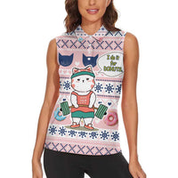 Cat I Do It For Donuts Christmas Women Sleeveless Polo Shirt Xmas Holiday Patterns - Wonder Print Shop