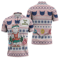 Cat I Do It For Donuts Christmas Zipper Polo Shirt Xmas Holiday Patterns - Wonder Print Shop