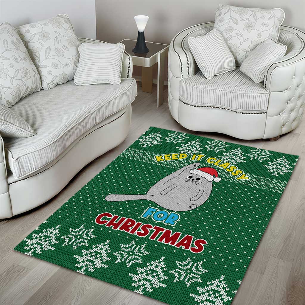 Cat Keep It Classy Christmas Area Rug Xmas Holiday Patterns - Wonder Print Shop