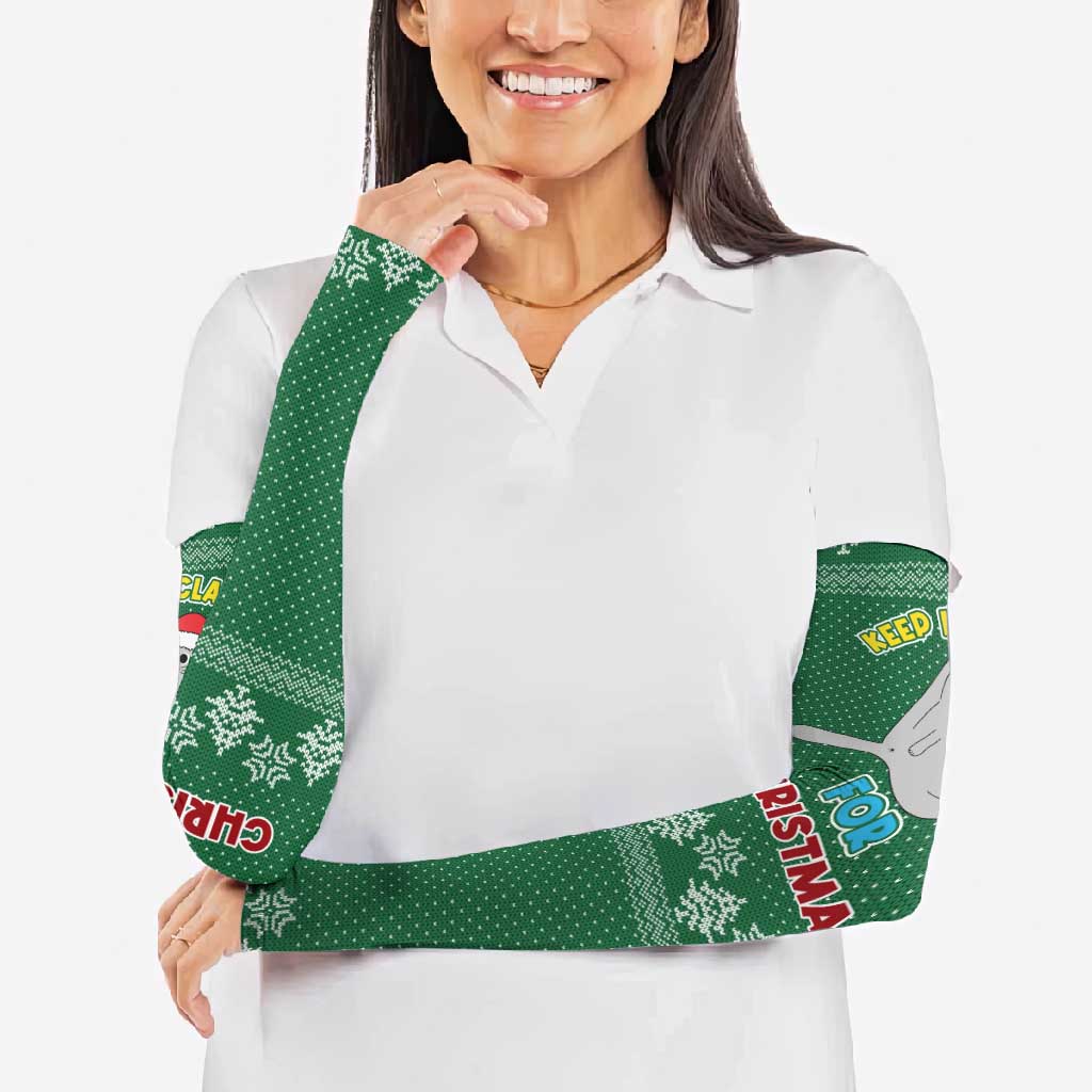 Cat Keep It Classy Christmas Arm Sleeves Xmas Holiday Patterns - Wonder Print Shop