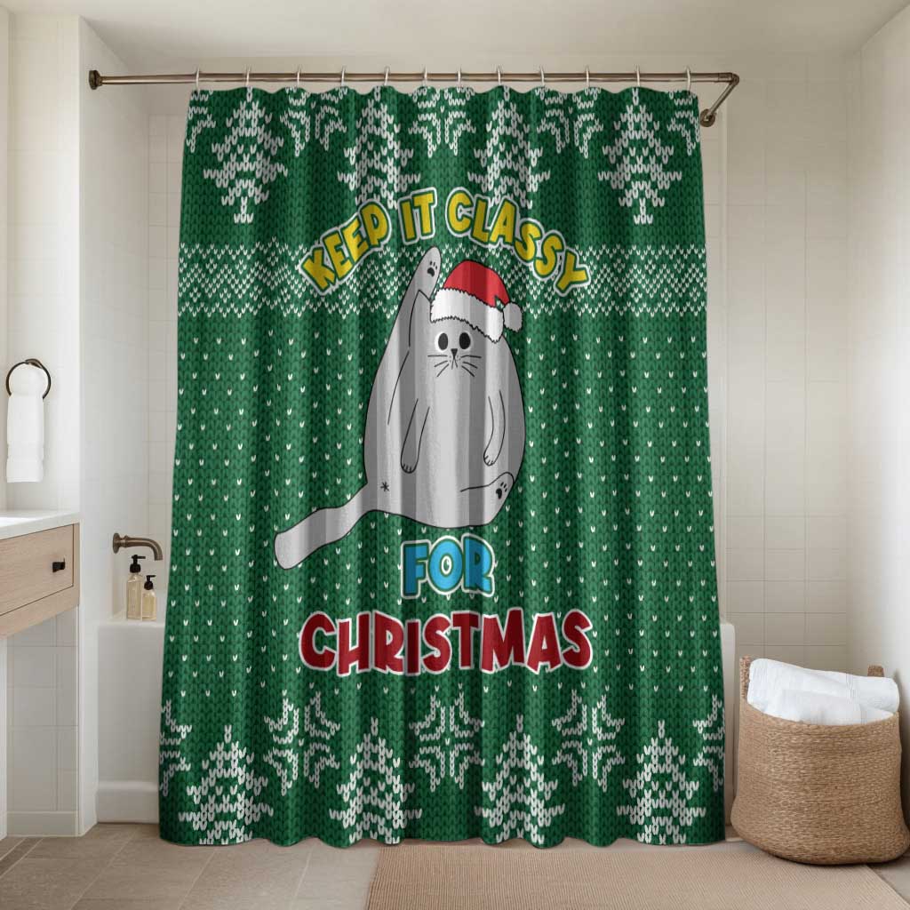 Cat Keep It Classy Christmas Bathroom Set Xmas Holiday Patterns - Wonder Print Shop