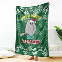 Cat Keep It Classy Christmas Blanket Xmas Holiday Patterns - Wonder Print Shop