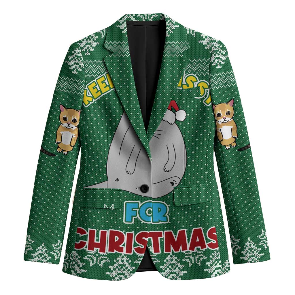 Cat Keep It Classy Christmas Blazer Xmas Holiday Patterns - Wonder Print Shop