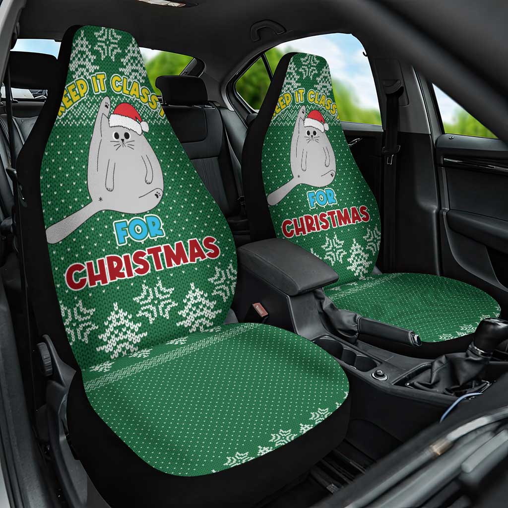 Cat Keep It Classy Christmas Car Seat Cover Xmas Holiday Patterns - Wonder Print Shop