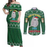 Cat Keep It Classy Christmas Couples Matching Off Shoulder Maxi Dress and Long Sleeve Button Shirt Xmas Holiday Patterns - Wonder Print Shop