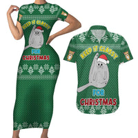 Cat Keep It Classy Christmas Couples Matching Short Sleeve Bodycon Dress and Hawaiian Shirt Xmas Holiday Patterns - Wonder Print Shop