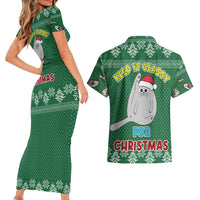 Cat Keep It Classy Christmas Couples Matching Short Sleeve Bodycon Dress and Hawaiian Shirt Xmas Holiday Patterns - Wonder Print Shop