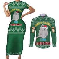 Cat Keep It Classy Christmas Couples Matching Short Sleeve Bodycon Dress and Long Sleeve Button Shirt Xmas Holiday Patterns - Wonder Print Shop