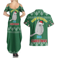Cat Keep It Classy Christmas Couples Matching Summer Maxi Dress and Hawaiian Shirt Xmas Holiday Patterns - Wonder Print Shop