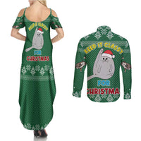 Cat Keep It Classy Christmas Couples Matching Summer Maxi Dress and Long Sleeve Button Shirt Xmas Holiday Patterns - Wonder Print Shop