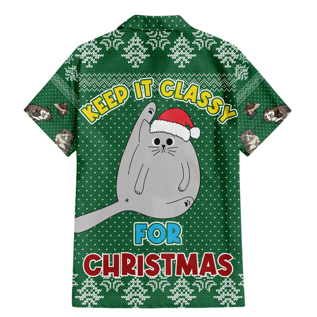 Cat Keep It Classy Christmas Family Matching Mermaid Dress and Hawaiian Shirt Xmas Holiday Patterns - Wonder Print Shop