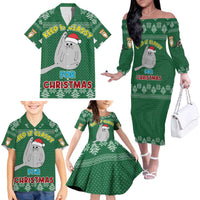 Cat Keep It Classy Christmas Family Matching Off The Shoulder Long Sleeve Dress and Hawaiian Shirt Xmas Holiday Patterns - Wonder Print Shop