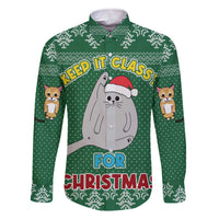 Cat Keep It Classy Christmas Family Matching Off The Shoulder Long Sleeve Dress and Hawaiian Shirt Xmas Holiday Patterns - Wonder Print Shop