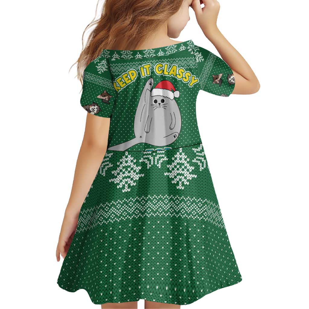 Cat Keep It Classy Christmas Family Matching Puletasi and Hawaiian Shirt Xmas Holiday Patterns - Wonder Print Shop