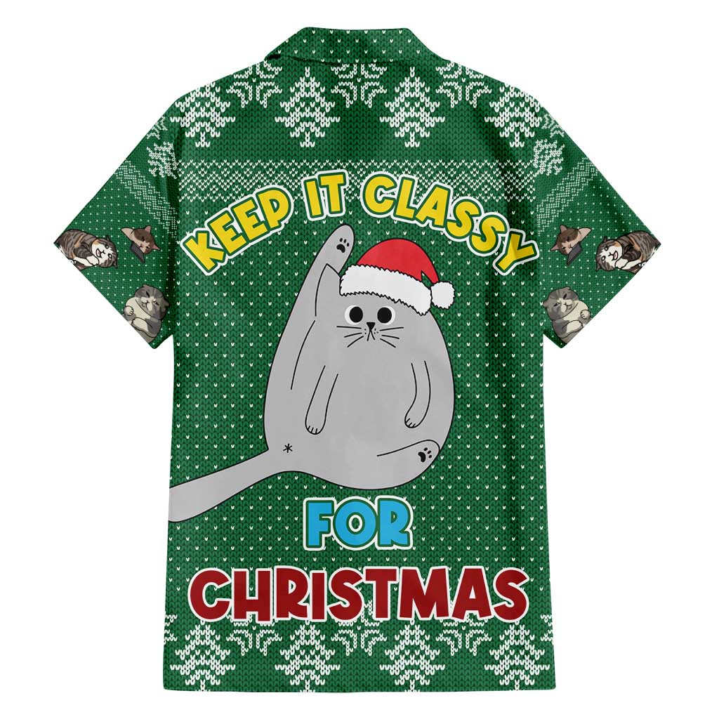 Cat Keep It Classy Christmas Family Matching Puletasi and Hawaiian Shirt Xmas Holiday Patterns - Wonder Print Shop