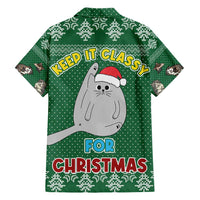 Cat Keep It Classy Christmas Family Matching Short Sleeve Bodycon Dress and Hawaiian Shirt Xmas Holiday Patterns - Wonder Print Shop