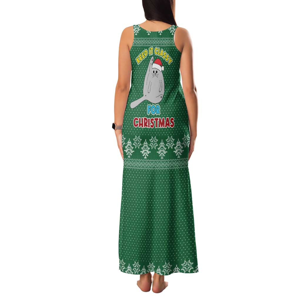 Cat Keep It Classy Christmas Family Matching Tank Maxi Dress and Hawaiian Shirt Xmas Holiday Patterns - Wonder Print Shop