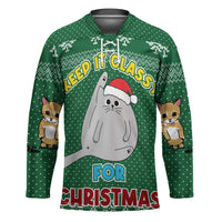 Cat Keep It Classy Christmas Hockey Jersey Xmas Holiday Patterns - Wonder Print Shop