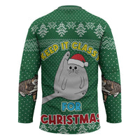 Cat Keep It Classy Christmas Hockey Jersey Xmas Holiday Patterns - Wonder Print Shop
