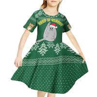 Cat Keep It Classy Christmas Kid Short Sleeve Dress Xmas Holiday Patterns - Wonder Print Shop