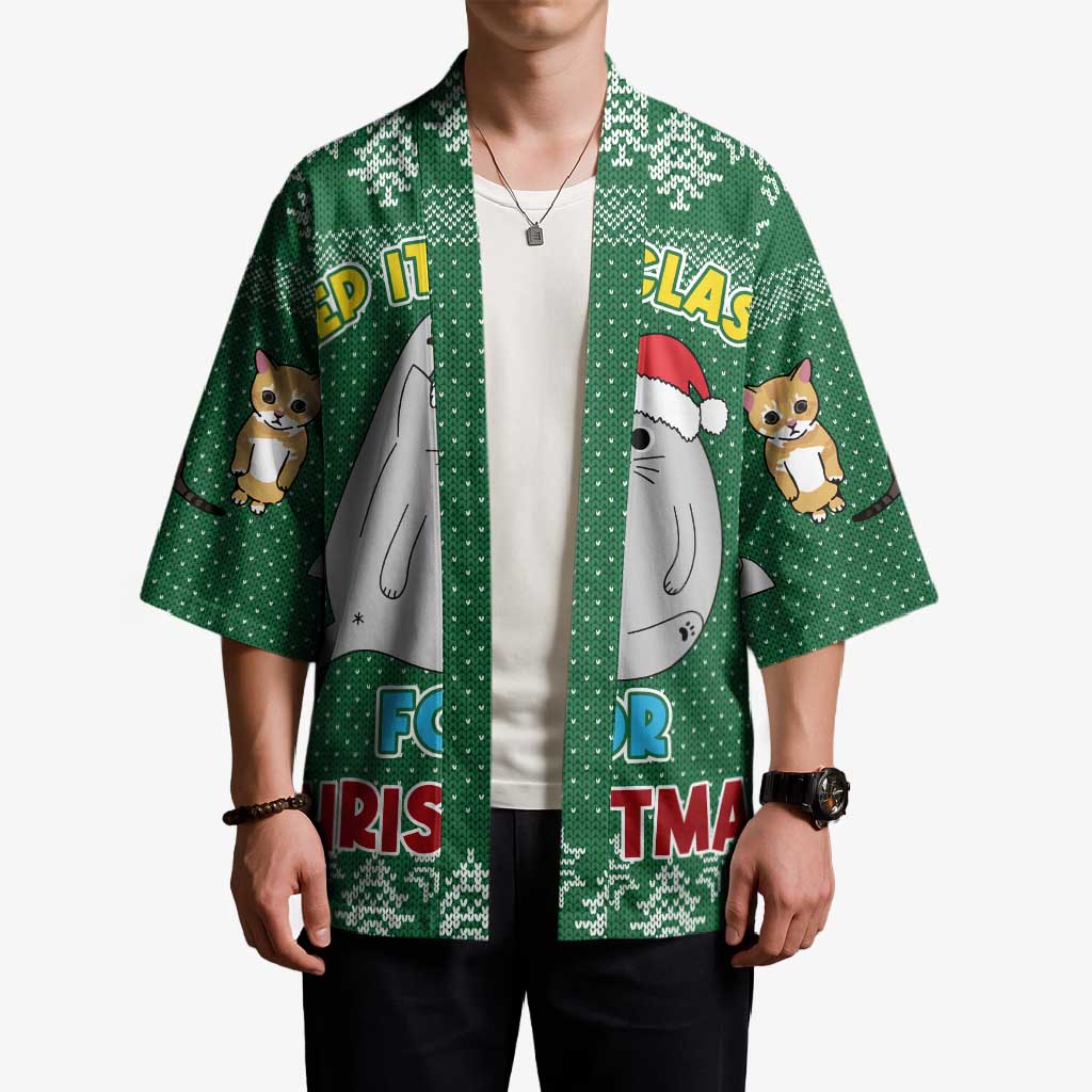 Cat Keep It Classy Christmas Kimono Xmas Holiday Patterns - Wonder Print Shop