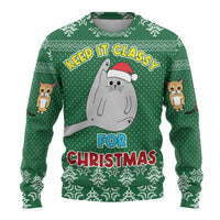 Cat Keep It Classy Christmas Ugly Christmas Sweater Xmas Holiday Patterns - Wonder Print Shop