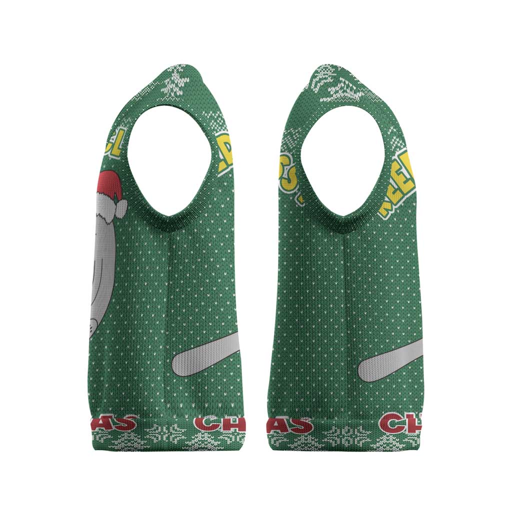 Cat Keep It Classy Christmas Knitted V-Neck Vest Xmas Holiday Patterns - Wonder Print Shop