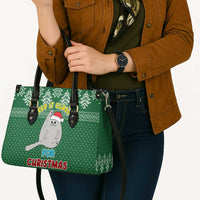 Cat Keep It Classy Christmas Leather Bag Xmas Holiday Patterns - Wonder Print Shop