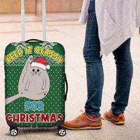 Cat Keep It Classy Christmas Luggage Cover Xmas Holiday Patterns - Wonder Print Shop