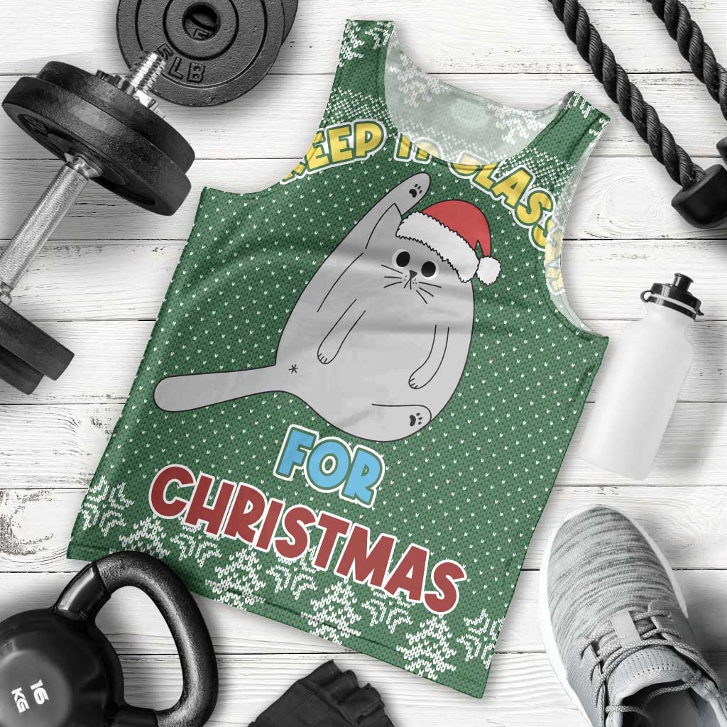 Cat Keep It Classy Christmas Men Tank Top Xmas Holiday Patterns - Wonder Print Shop